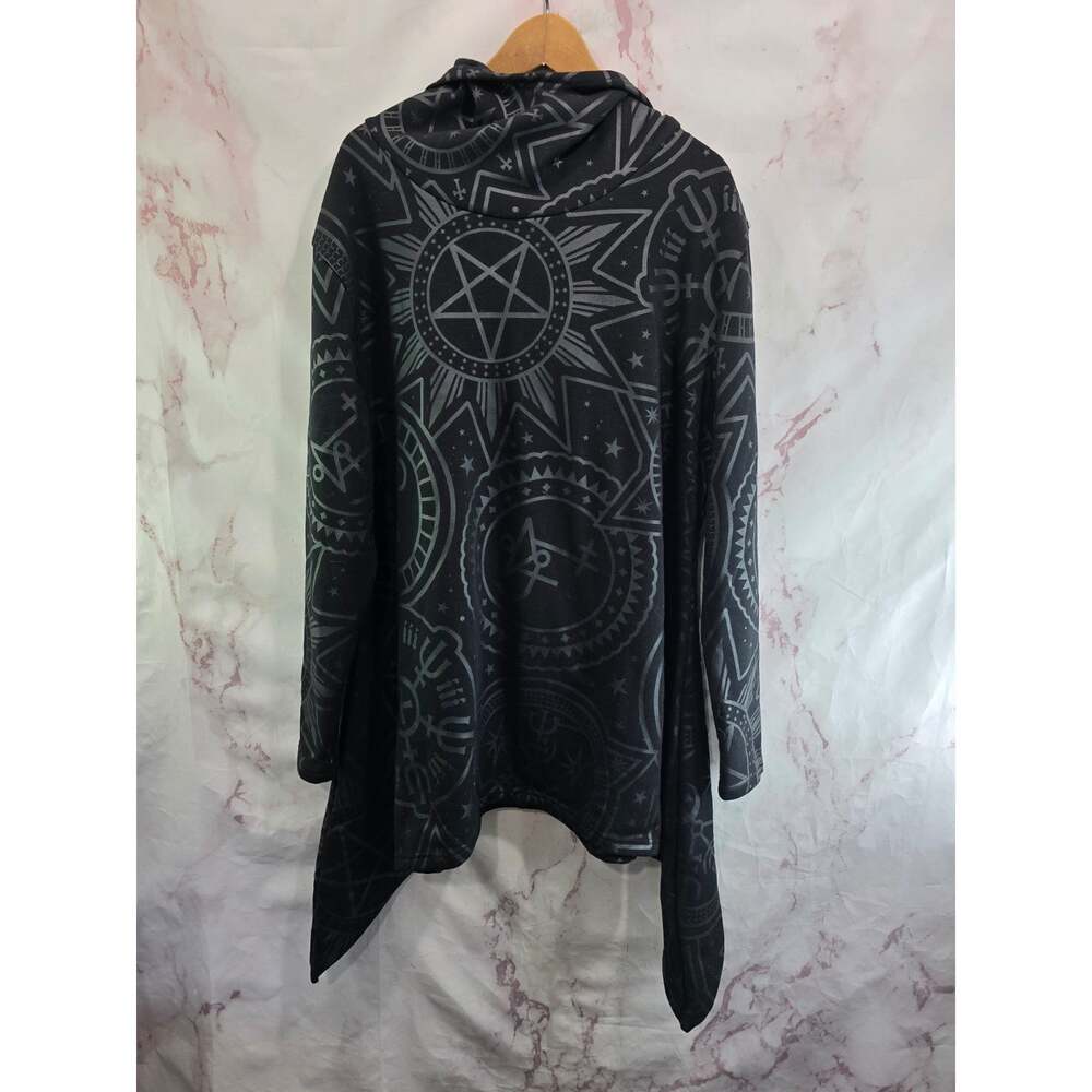 Killstar Sweatshirt Size XL Black Pullover Asymmetric Hoodie Occultum Pentagram